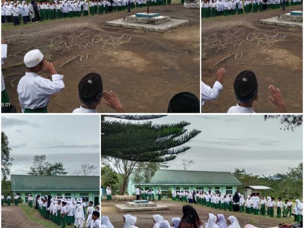 Pembina Upacara di MIS Blang Rakal Ingatkan Siswa Kelas V Hadapi Geladi UNBK