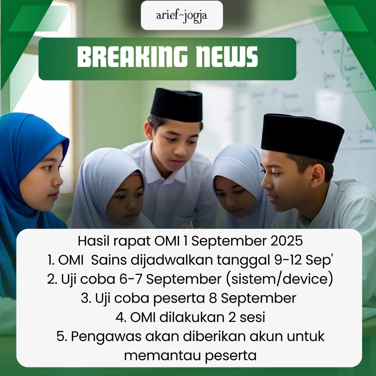 Jadwal OMI (Olimpiade Madrasah Indonesia 2025)